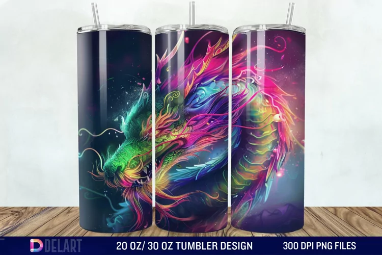 Colorful Dragon Tumbler Wrap
