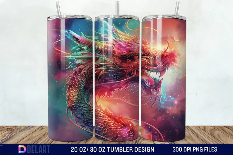 Colorful Dragon Tumbler Wrap