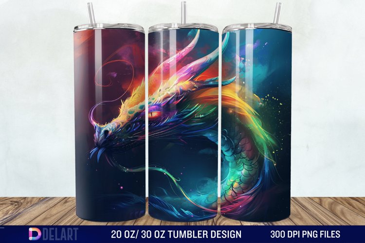 3D Tranquil Desert Oasis Stained Glass Tumbler Wrap example image 1