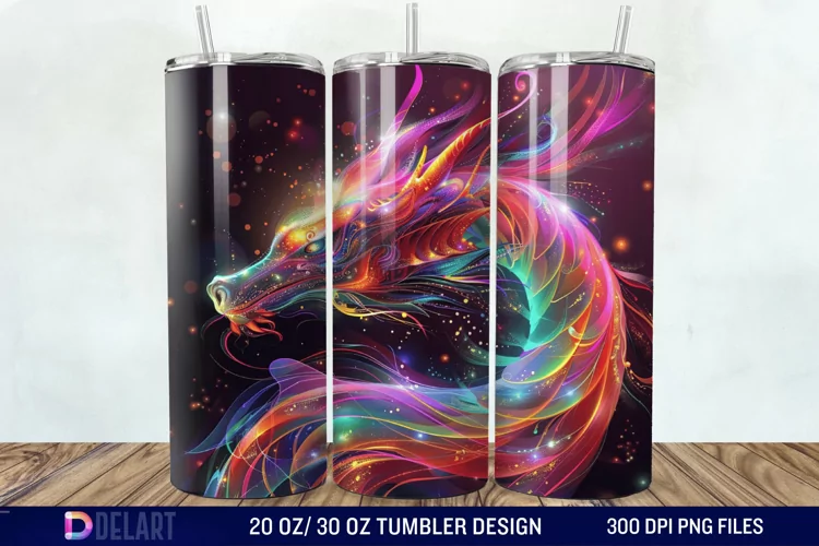 Colorful Dragon Tumbler Wrap