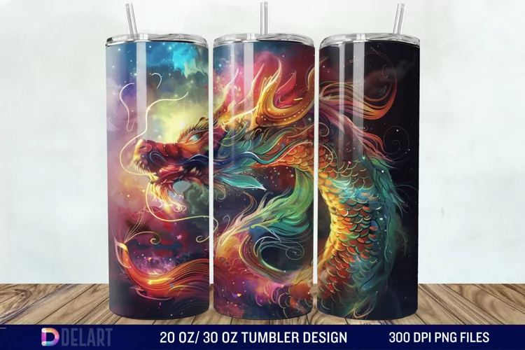 Colorful Dragon Tumbler Wrap