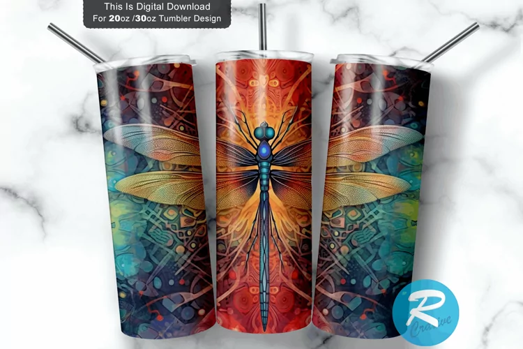 Colorful Dragonfly 20oz/30oz Skinny Tumbler