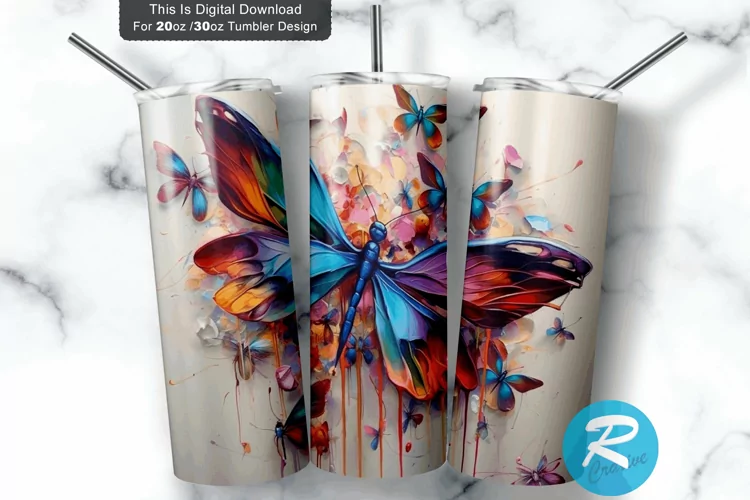 Colorful Dragonflys 20oz/30oz Skinny Tumbler