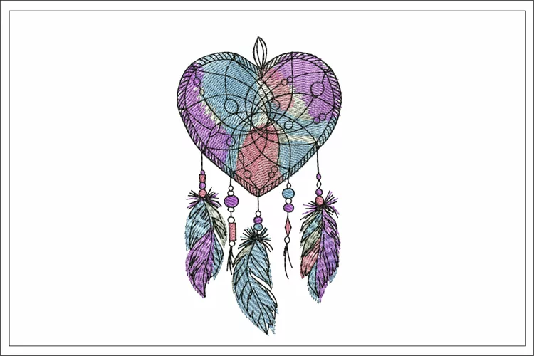 Colorful Dream Catcher Embroidery Design