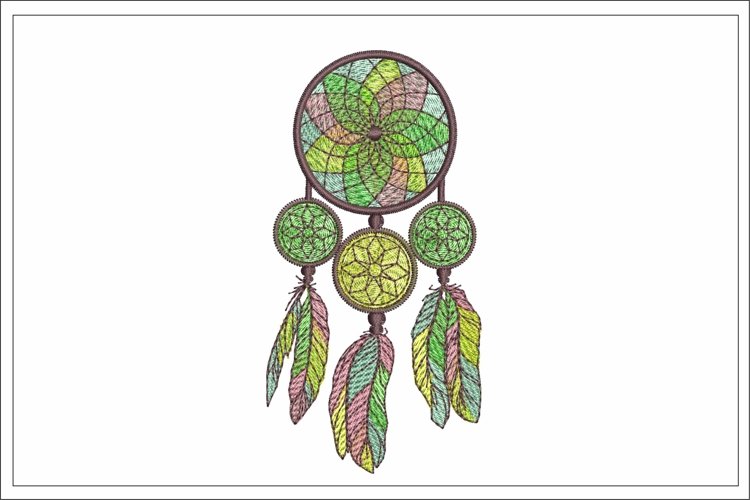 Colorful Dream Catcher Embroidery Design