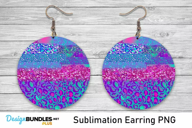 Sublimation Purple Leopard Earrings - Sublimation Earring