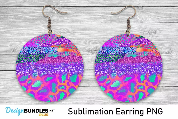 Sublimation Purple and Pinks Leopard Earrings - Sublimation