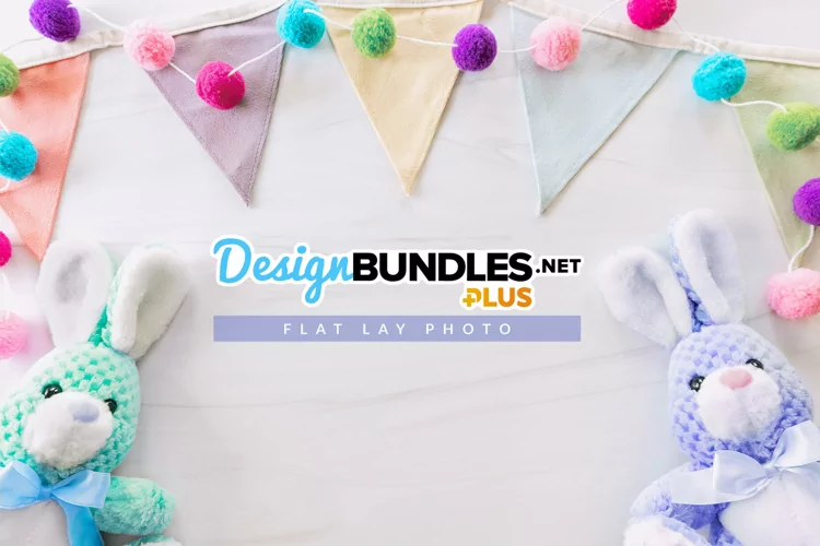 Colorful Easter Decor Flat Lay Photo