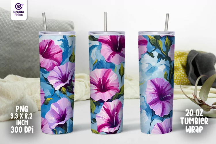 colorful floral 20 oz 3d tumbler wrap flower sublimation