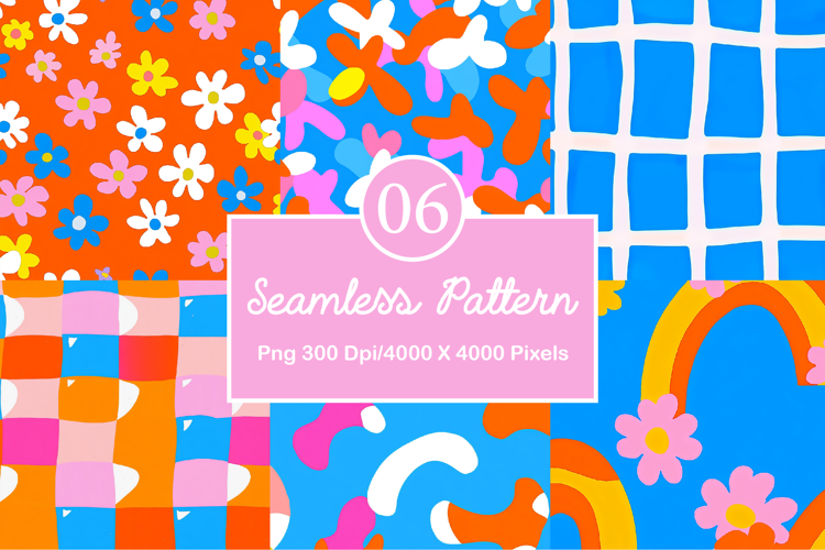 Colorful Floral Digital Paper