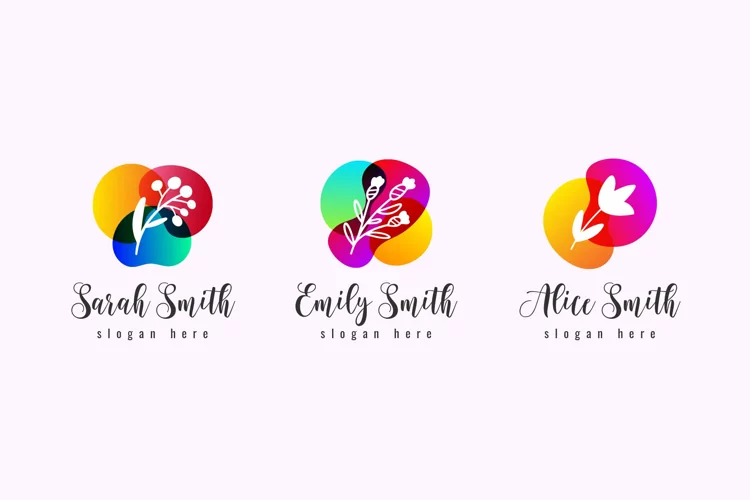 Colorful Gradients Floral Logo Templates