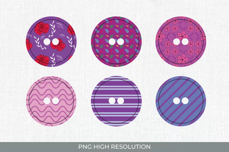 Colorful Floral Pattern Button