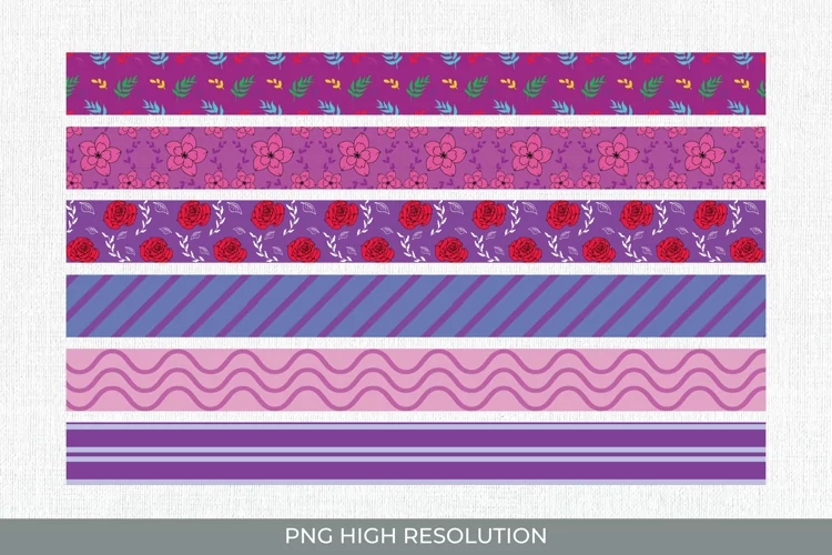 Colorful Floral Seamless Stripe