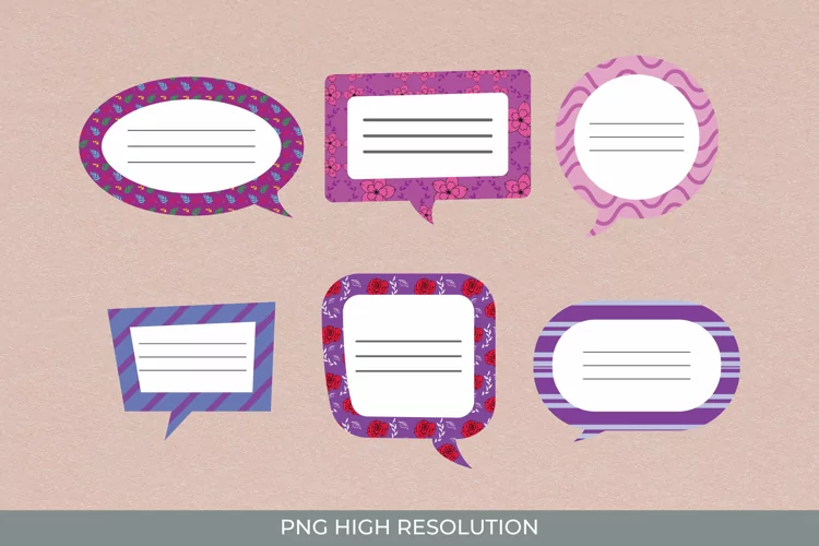 Colorful Floral Speech Bubble