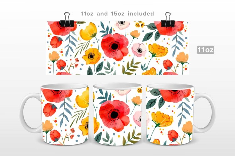 Colorful Flowers Spring Mug Wrap