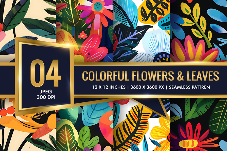 Vibrant Floral Scene Colorful Flowers and Lush Leaves DP