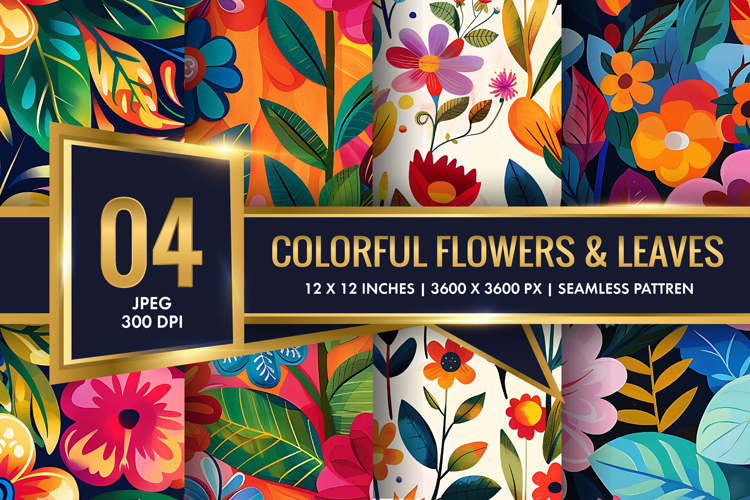 Vibrant Floral Scene Colorful Flowers and Lush Leaves DP