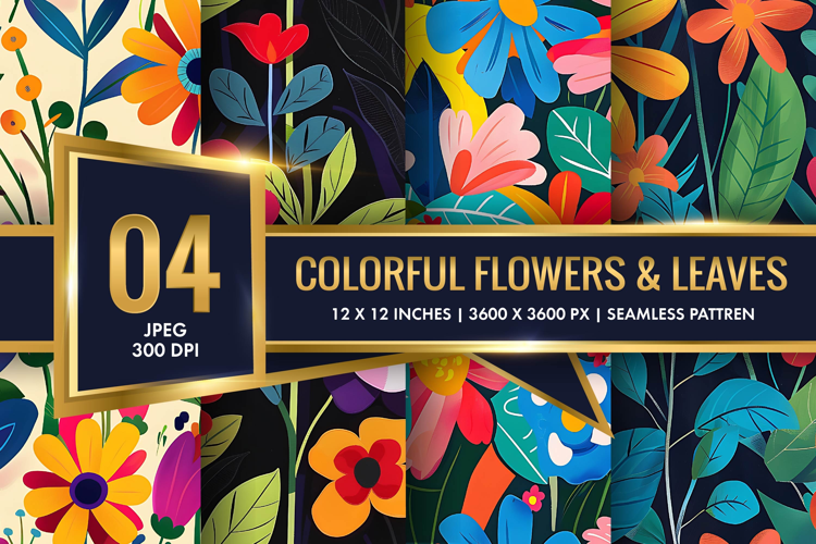Vibrant Floral Scene Colorful Flowers and Lush Leaves DP