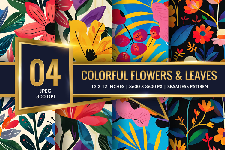 Vibrant Floral Scene Colorful Flowers and Lush Leaves DP