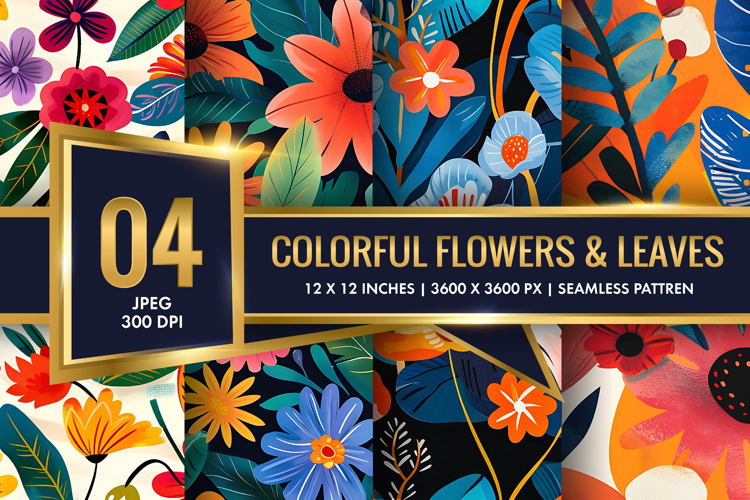 Vibrant Floral Scene Colorful Flowers and Lush Leaves DP