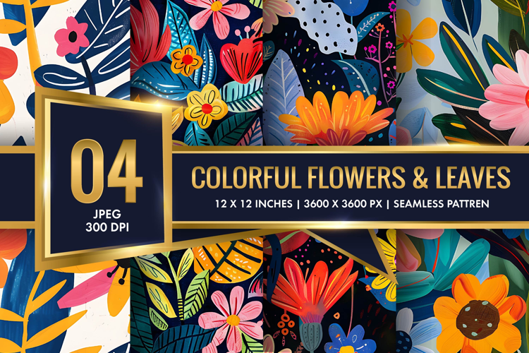 Vibrant Floral Scene Colorful Flowers and Lush Leaves DP