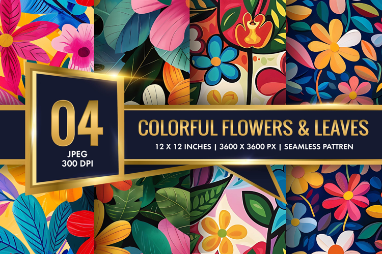 Vibrant Floral Scene Colorful Flowers and Lush Leaves DP