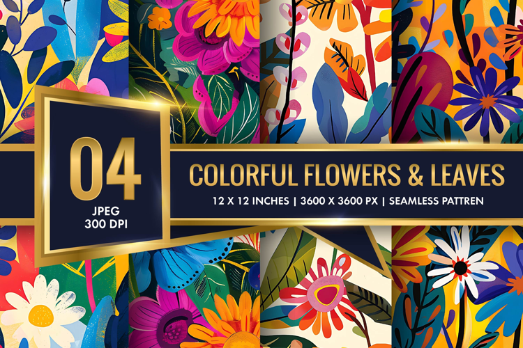 Vibrant Floral Scene Colorful Flowers and Lush Leaves DP