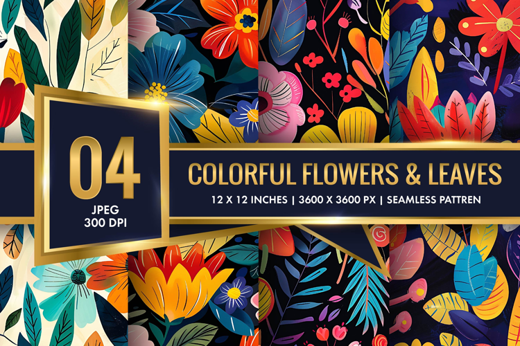 Vibrant Floral Scene Colorful Flowers and Lush Leaves DP
