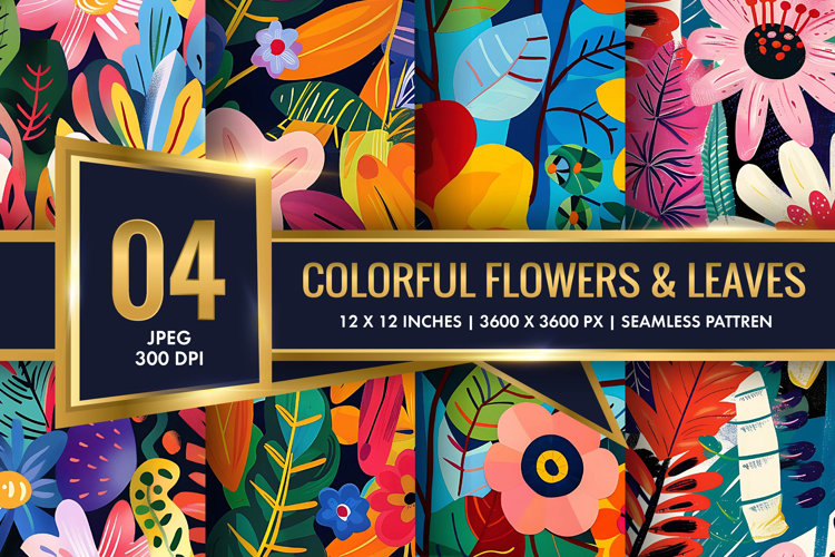 Vibrant Floral Scene Colorful Flowers and Lush Leaves DP
