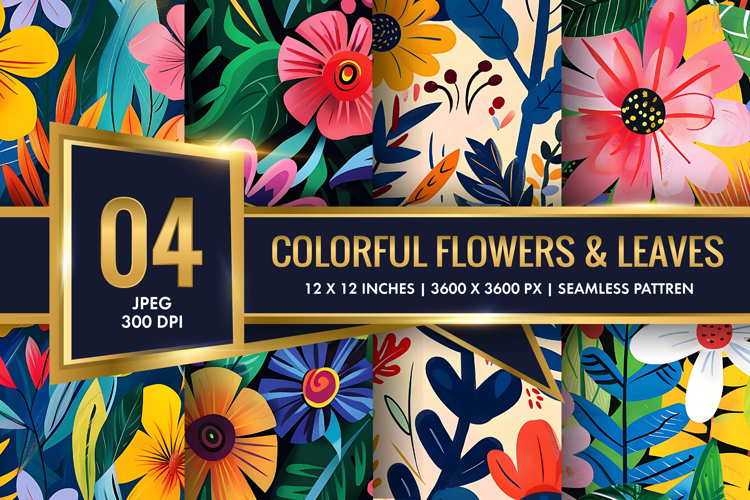 Vibrant Floral Scene Colorful Flowers and Lush Leaves DP