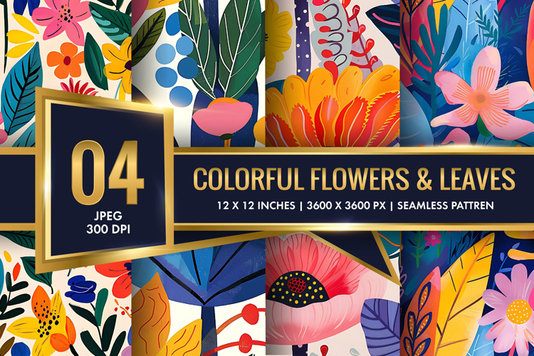 Vibrant Floral Scene Colorful Flowers and Lush Leaves DP