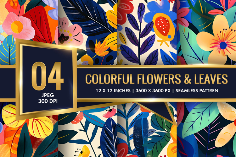 Vibrant Floral Scene Colorful Flowers and Lush Leaves DP