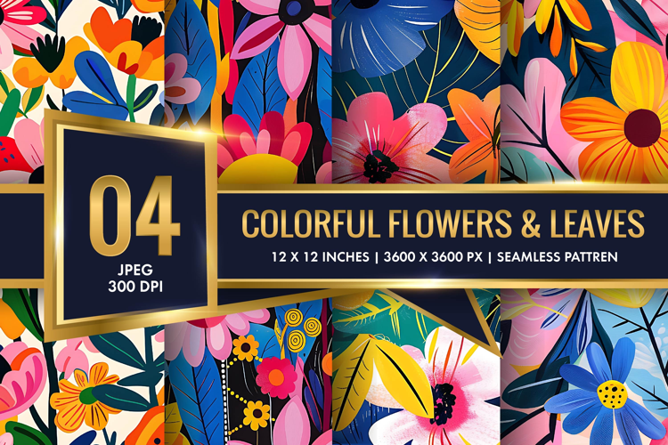 Vibrant Floral Scene Colorful Flowers and Lush Leaves DP
