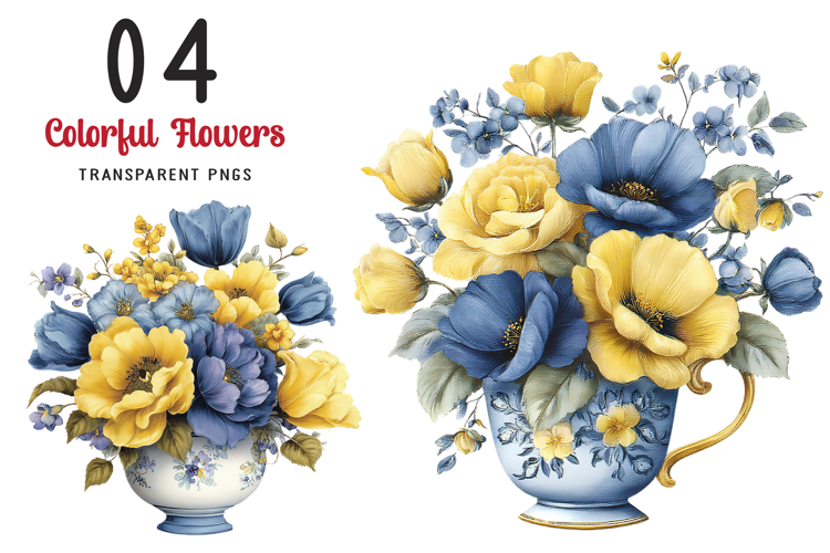 Colorful Flowers Arrangements Clipart