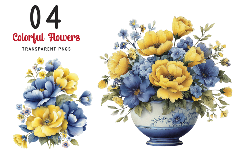 Colorful Flowers Arrangements Clipart