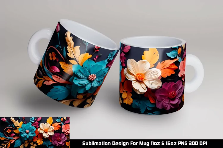 Colorful Flowers Mug sublimation