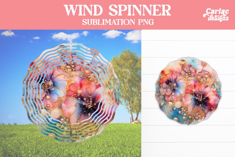 Wind Spinner Sublimation, Colorful Flowers Wind Spinner