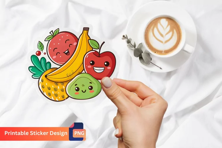 Colorful Funny Food Sticker, Adorable Junk Food Sticker