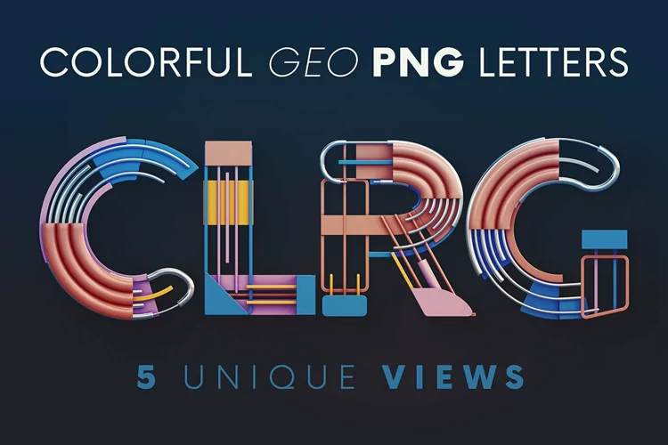 Colorful Geo 3D Lettering