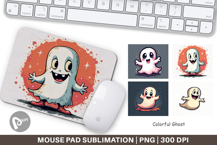 Colorful Ghost Mouse Pad