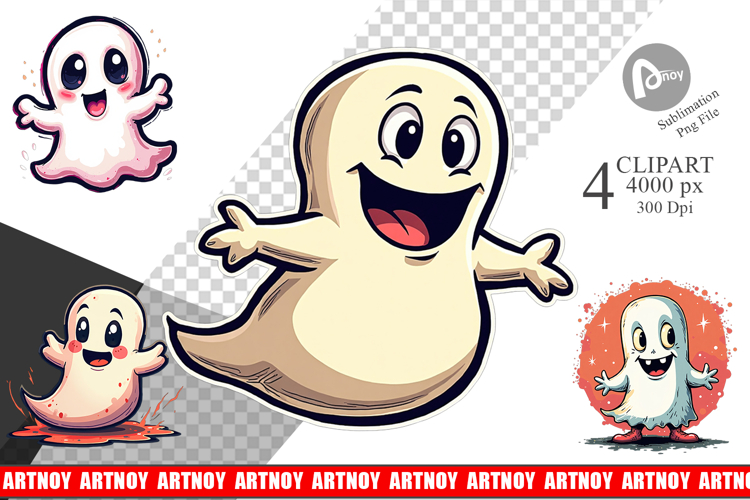 Colorful Ghost Clipart