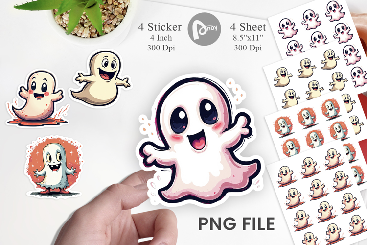 Colorful Ghost Sticker