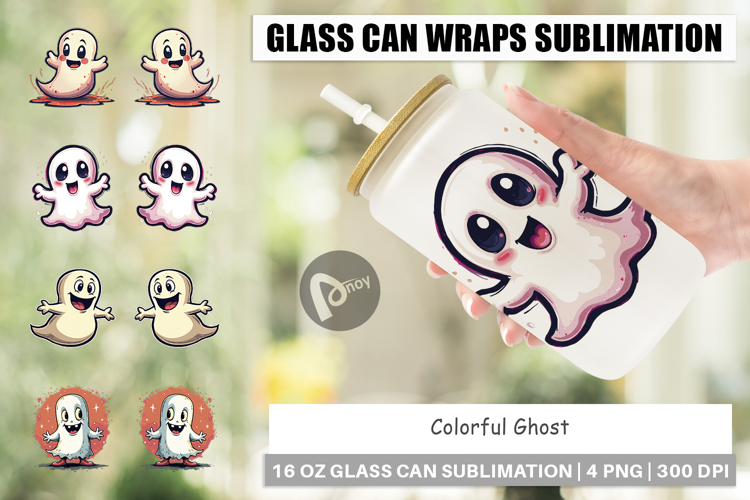 Colorful Ghost Glass Can