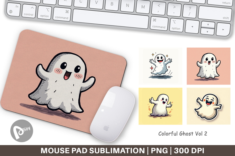 Colorful Ghost Mouse Pad