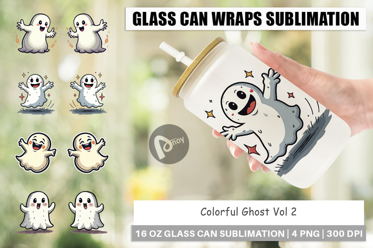 Colorful Ghost Glass Can