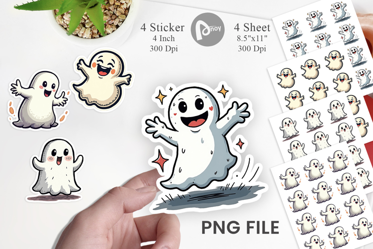 Colorful Ghost Sticker