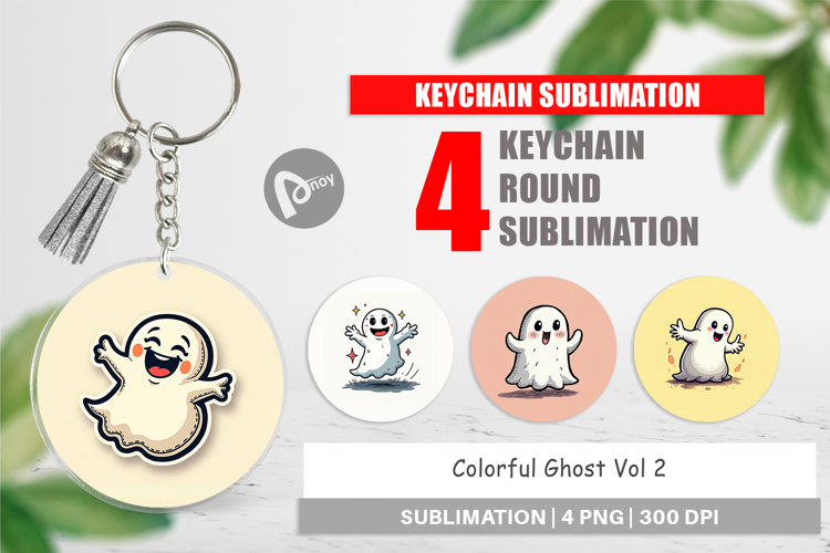 Colorful Ghost Keychain