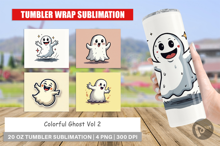 Colorful Ghost Tumbler