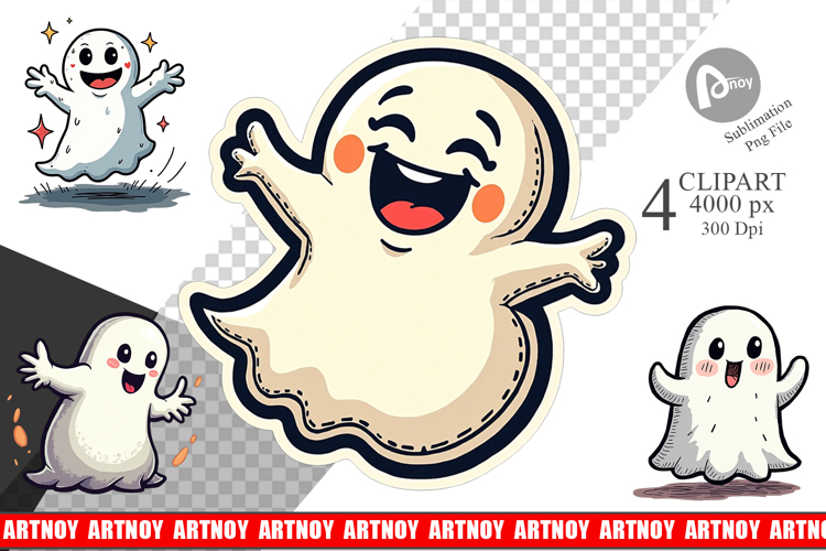 Colorful Ghost Clipart