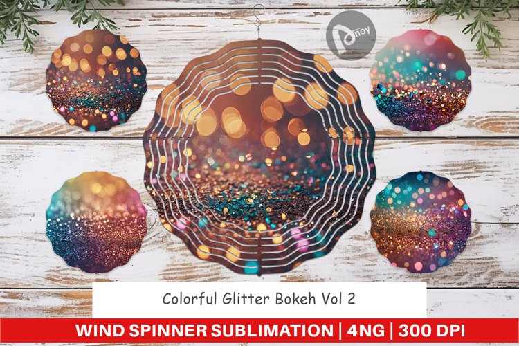 Wind Spinner Colorful Glitter Bokeh